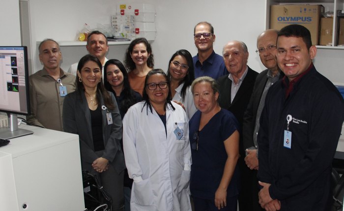 Equipe do laboratório de análises clínicas da Santa Casa Farol