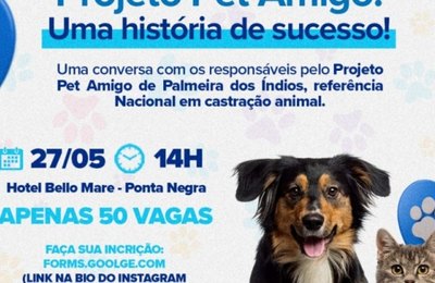 Programa Pet Amigo de Palmeira dos Índios será apresentado como referência nacional no Rio Grande do Norte
