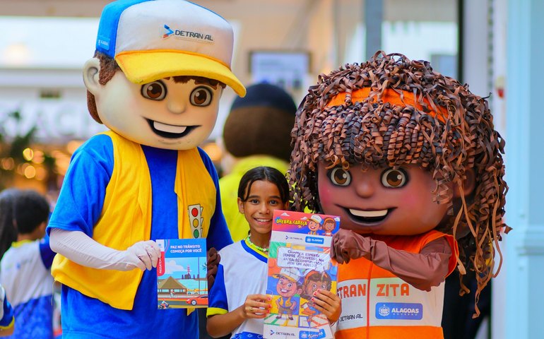Com ações interativas, Detran AL conscientiza crianças e jovens em shopping de Arapiraca