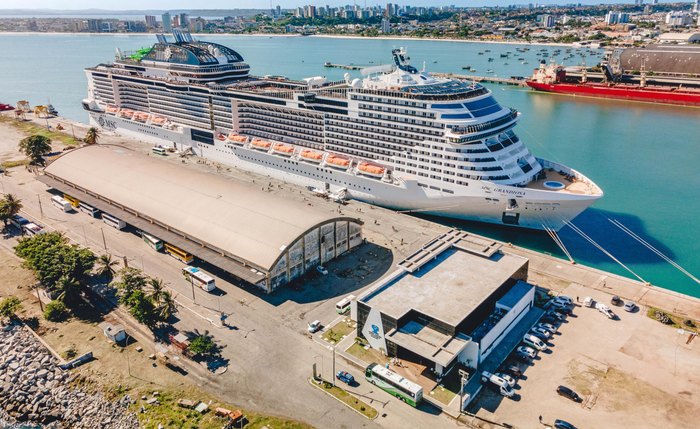 MSC Grandiosa irá atracar no Porto de Maceió, com cerca de 8 mil pessoas