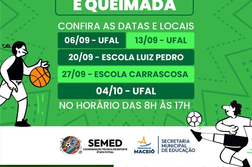 Jogos Municipais Escolares de 2025 começam no sábado, com futsal e queimada
