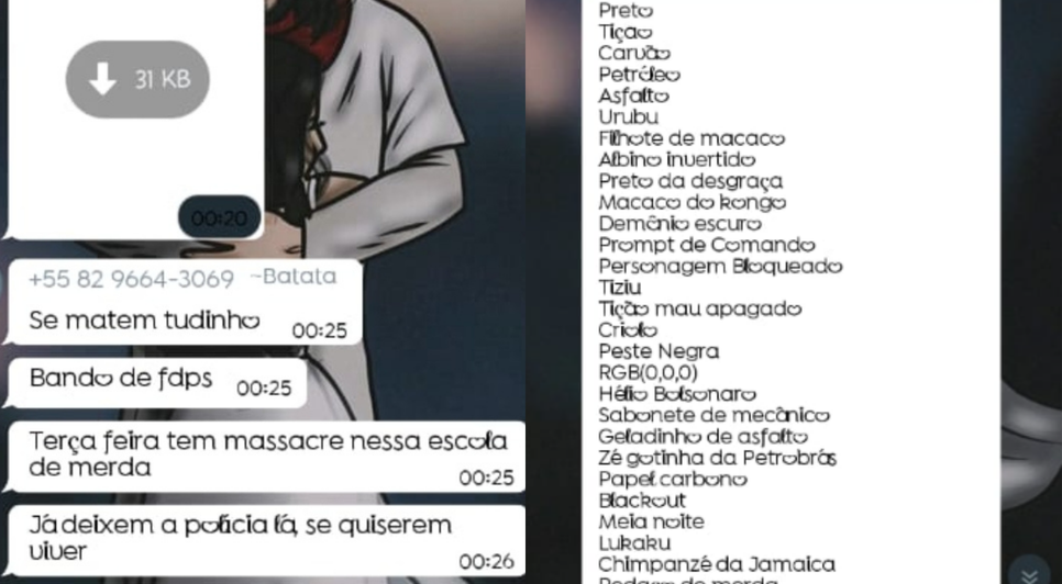 Grupo virtual é invadido com ameaças de massacre, injúria racial e difamação em Escola Estadual de Sergipe / Foto: Foto: Portal A8SE/Reprodução