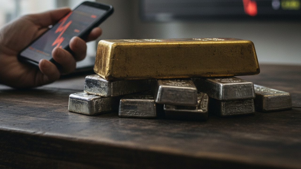 Ouro fecha em queda e prata tomba 9,8% com menor expectativa de corte de juros nos EUA