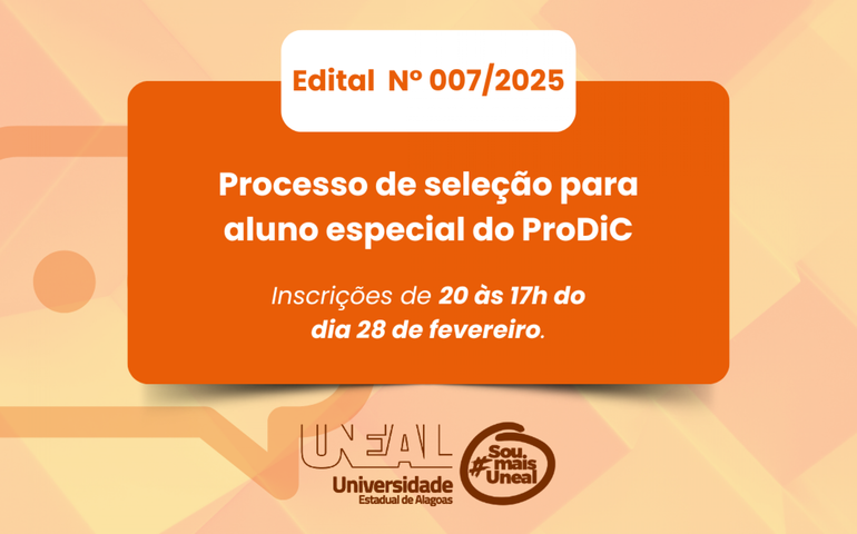 Uneal disponibiliza 20 vagas para aluno especial do mestrado do ProDiC