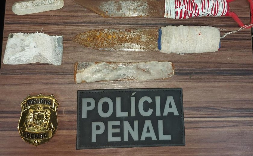 Polícia penal apreende armas artesanais feitas por presos