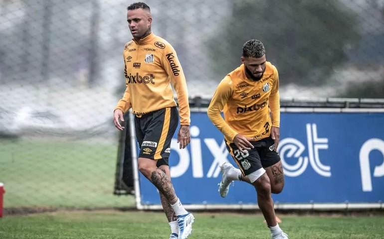 Luan e Nathan fazem primeiro treino no Santos e devem estrear contra o América