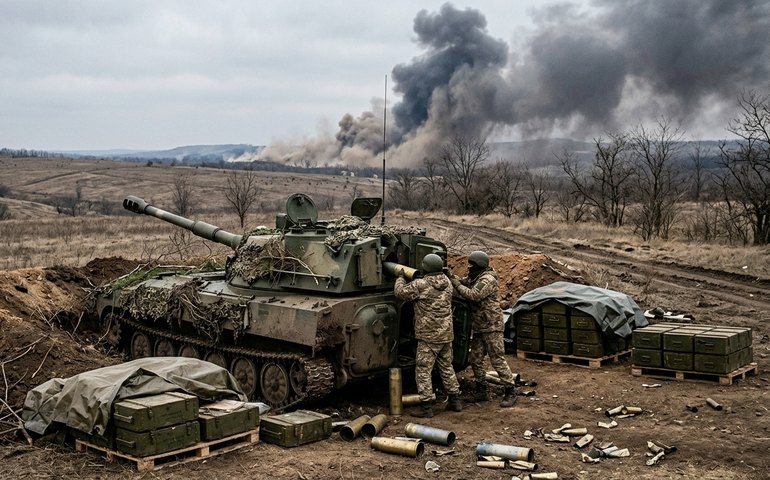 Artilharia russa utiliza obuseiro Gvozdika para destruir posições inimigas em Zaporozhie