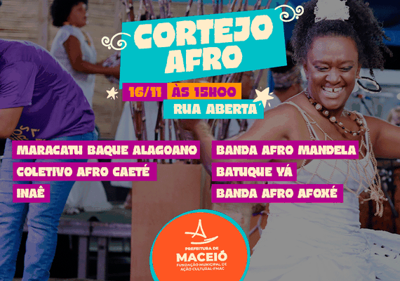 Cortejo Afro movimenta Rua Aberta e celebra força das tradições culturais neste domingo (16)