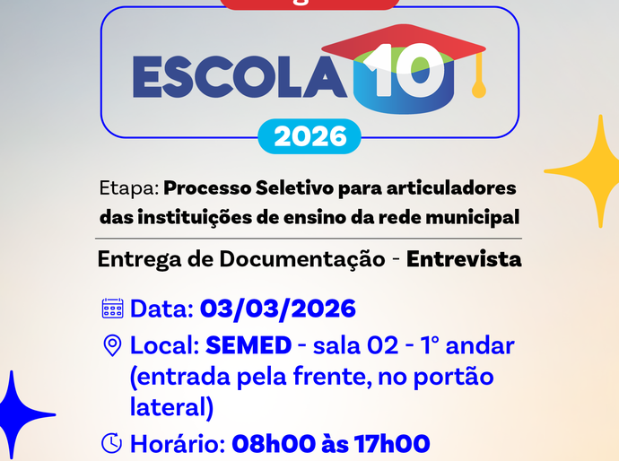 Campo Alegre terá ações pelo Programa Escola 10 com o objetivo de fortalecimento da educação básica