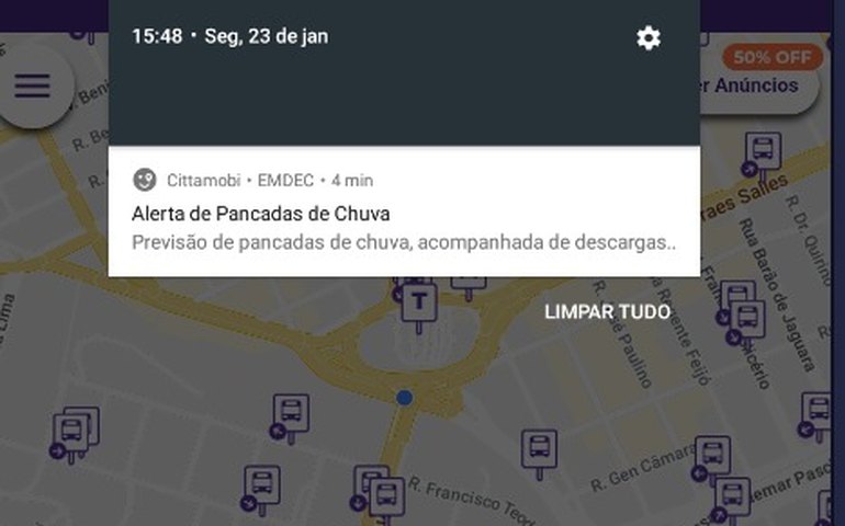 Município de Campinas emite alertas através da plataforma Cittamobi