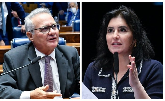 Renan Calheiros e Simone Tebet Renan Calheiros e Simone Tebet