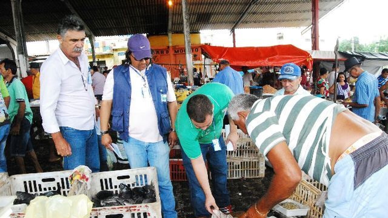 Vigilância Sanitária fiscaliza venda de pescado na feira livre de Palmeira dos Índios