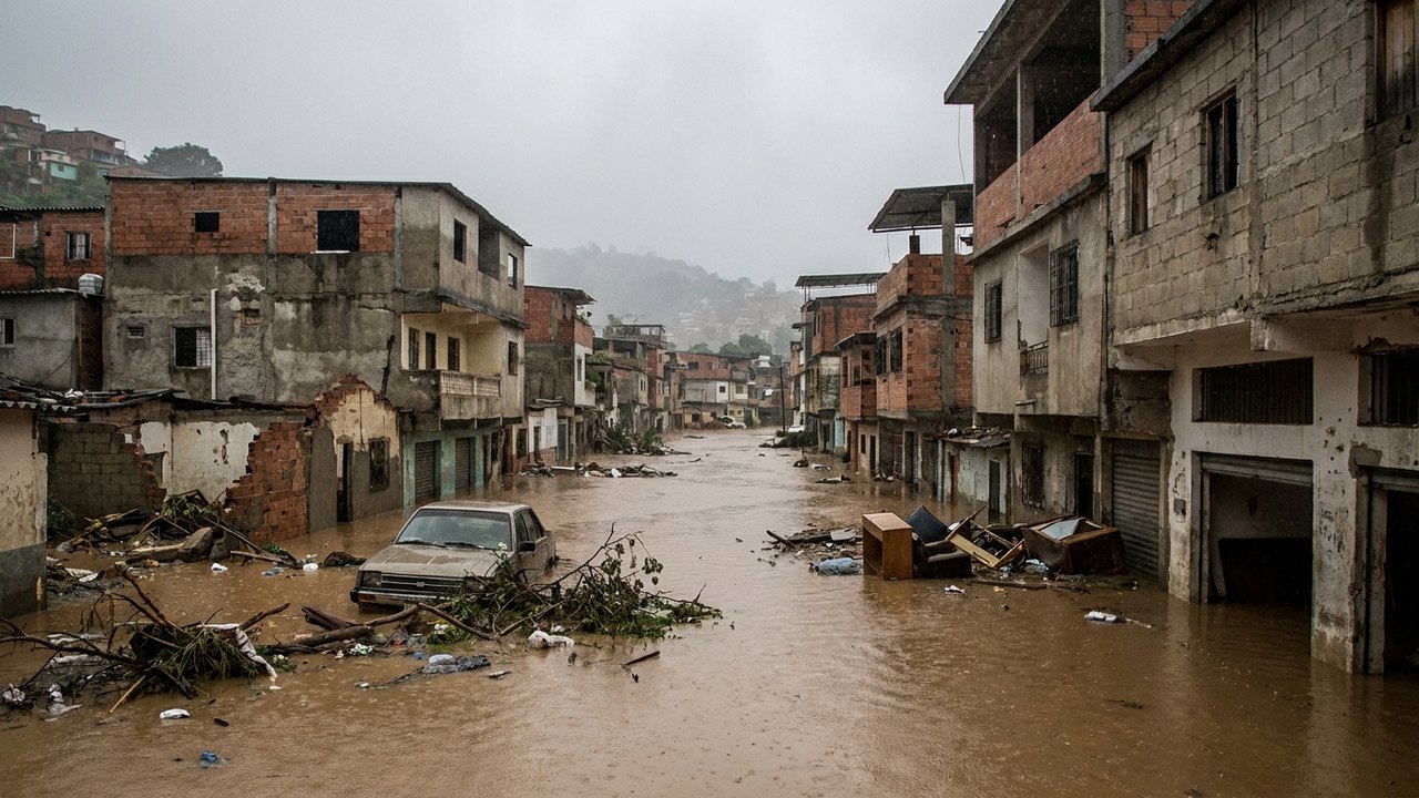 Chuvas extremas provocam enchentes e agravam crise após terremotos na Venezuela
