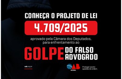 Golpe do falso advogado: aprovação de projeto cria medidas efetivas de proteção à sociedade e à advocacia