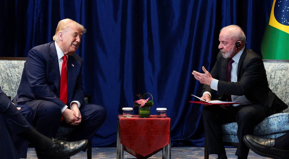 Lula e trump em reunião. Fonte: Internet