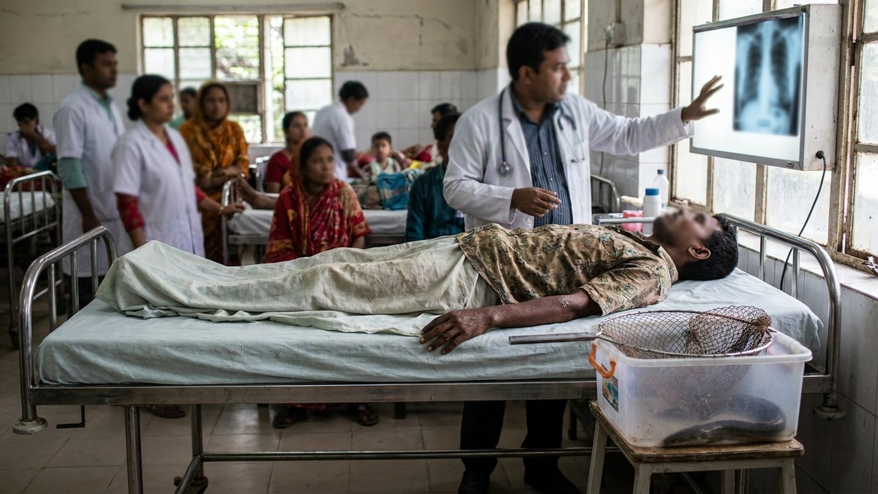 Homem é hospitalizado após enguia entrar por seu reto durante pescaria em Bangladesh