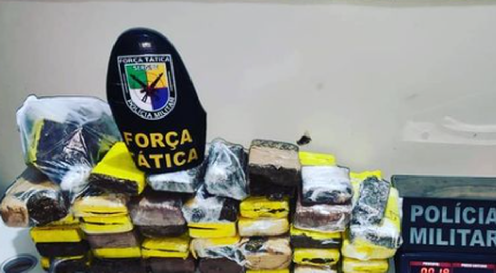 Mais de 22 quilos de maconha são apreendidos pela polícia em Nossa Senhora do Socorro / Foto: Divulgação/PM