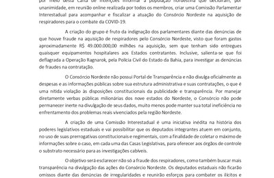 Deputados dos nove estados do Nordeste criam Comissão para fiscalizar Consórcio Nordeste