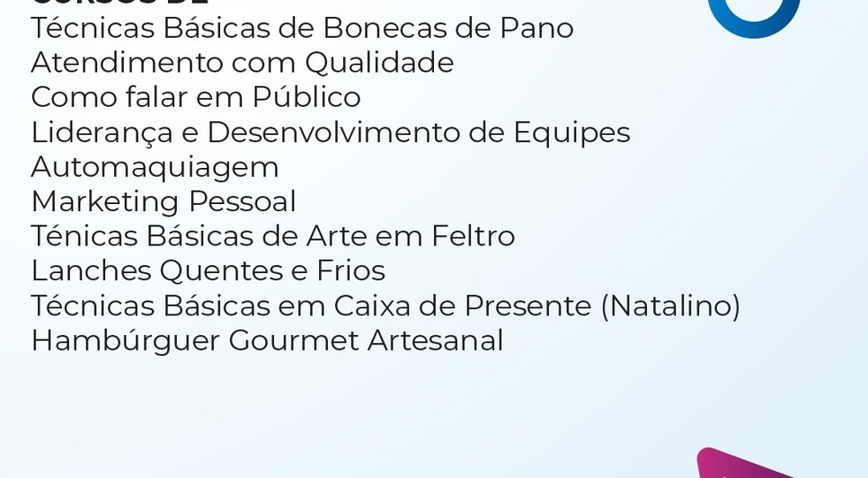 CURSOS DO FUNDAT / Foto: Fundat