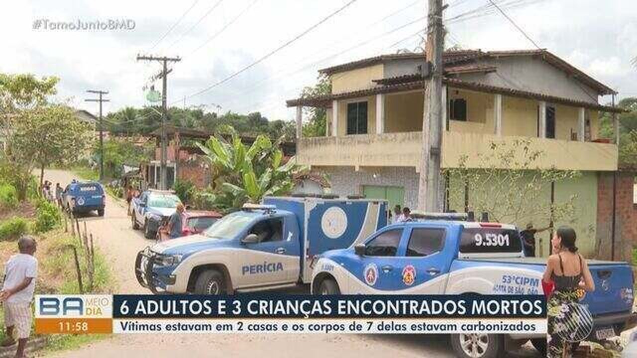 Três crianças e seis adultos são encontrados mortos em casas na BA