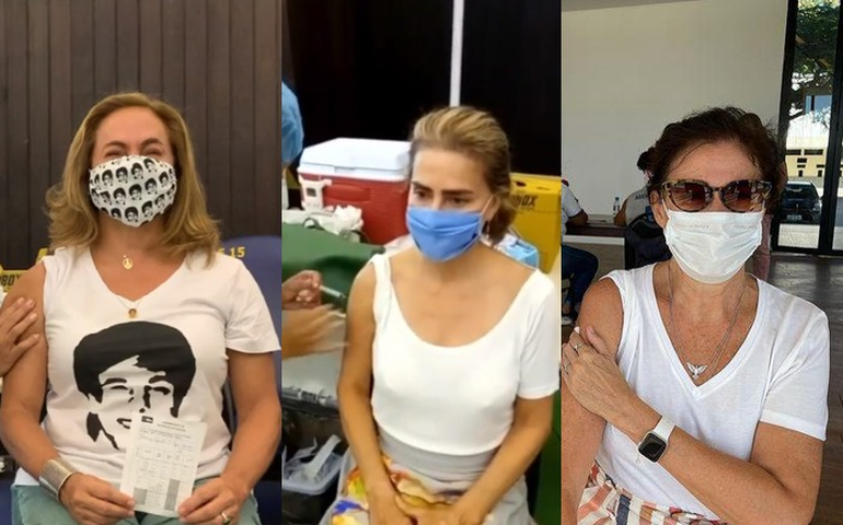 Cissa Guimarães e Maitê Proença recebem vacina contra covid-19
