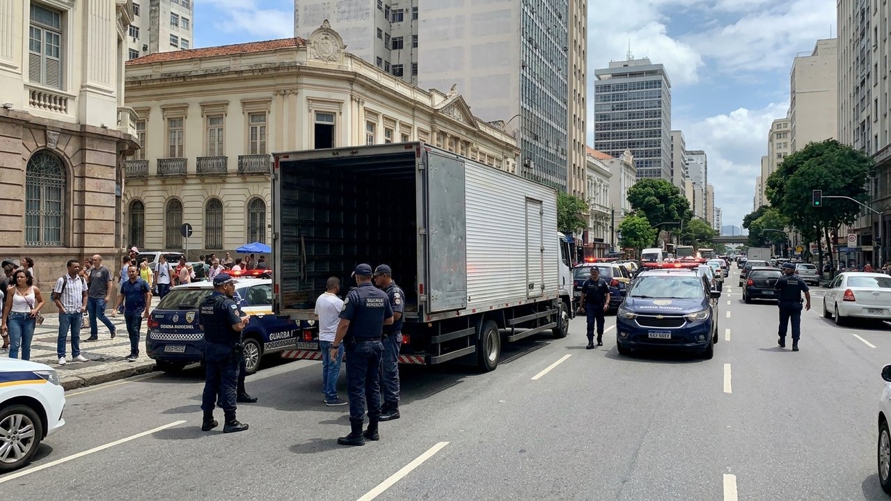 Força Municipal frustra roubo de carga na Avenida Presidente Vargas, principal via do Centro do Rio