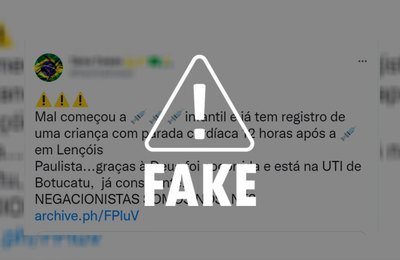 É falso que menina tenha sofrido parada cardíaca por causa da vacina contra Covid-19 