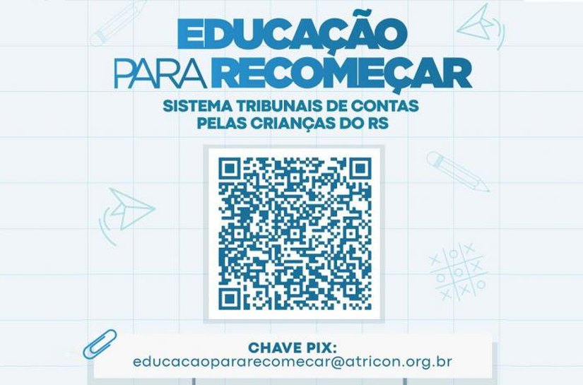 Ação 'Educação para Recomeçar' da Atricon visa auxiliar o estado do RS