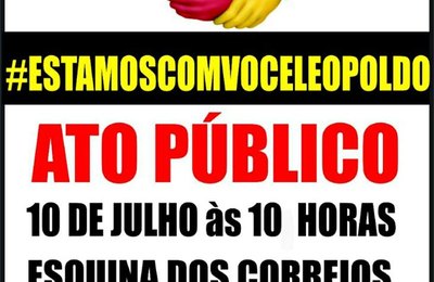 Em ato público convocado para esta 2ª, população pede soltura do prefeito Leopoldo Pedrosa