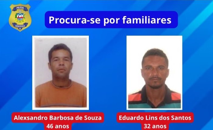 ML de Arapiraca procura família de dois homens que deram entrada na unidade da Polícia Científica