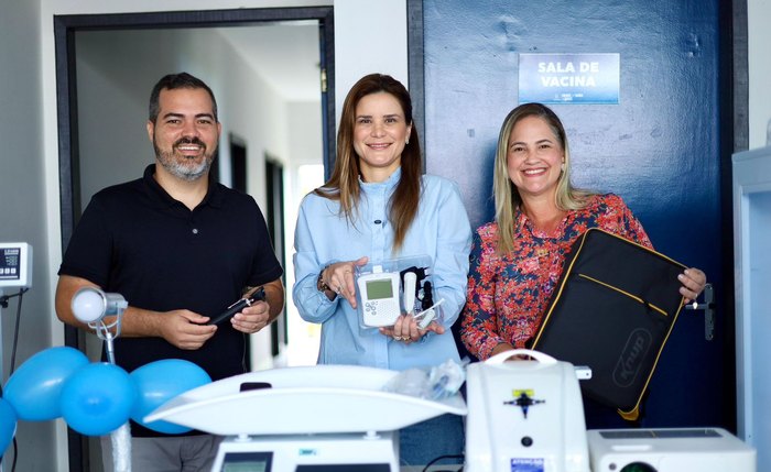 Ação teve a presença da prefeita Ceci, do vice-prefeito Nicollas e da equipe da saúde