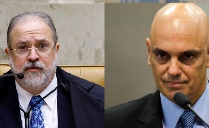 Procurador-geral, Augusto Aras, e ministro Alexandre de Moraes