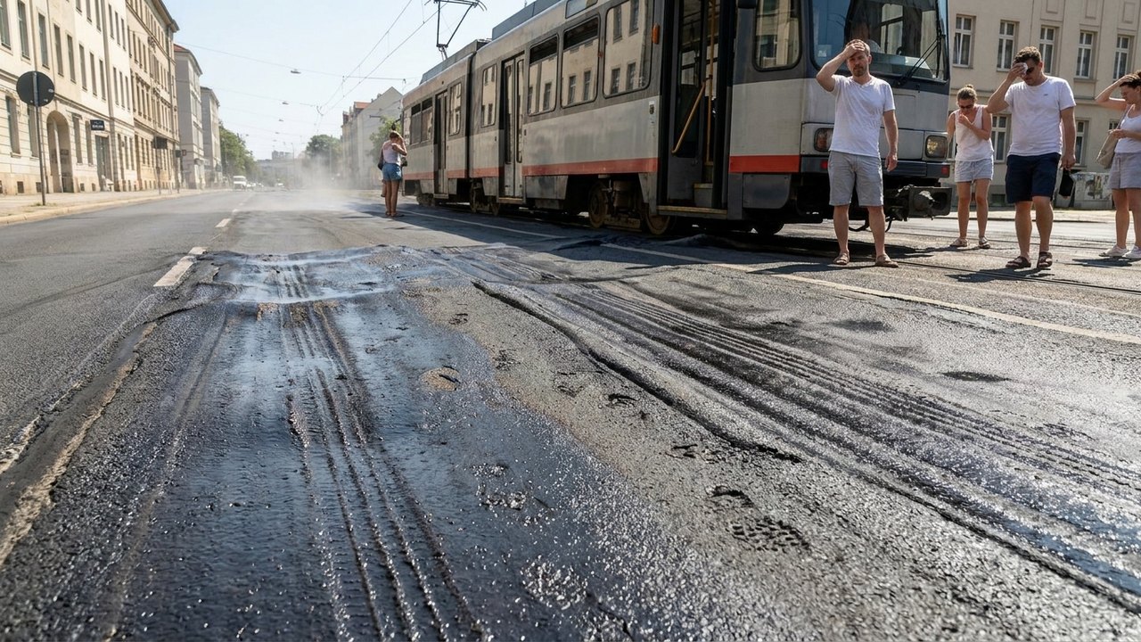 Onda de calor derrete asfalto e afeta transporte público em cidade da Alemanha