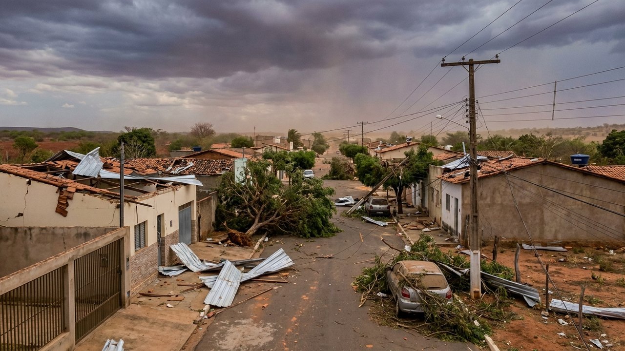 Cidade do Piauí é atingida por microexplosão atmosférica