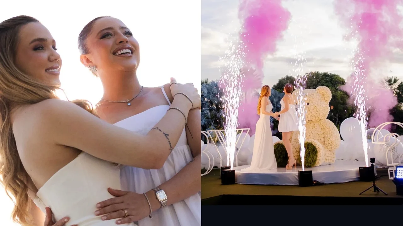 Em chá revelação, Júlia Ribeiro descobre que espera uma menina com Mari Fernandez e celebra: 'Sonhei com ela'