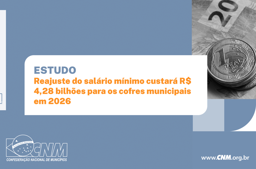 Em 2026, reajuste do salário mínimo custará R$ 4,28 bilhões para os cofres municipais