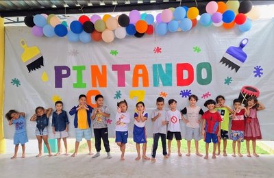 Alunos do Gigantinhos da Chã da Jaqueira participam de projeto voltado para o incentivo da experimentação da arte no processo de aprendizagem