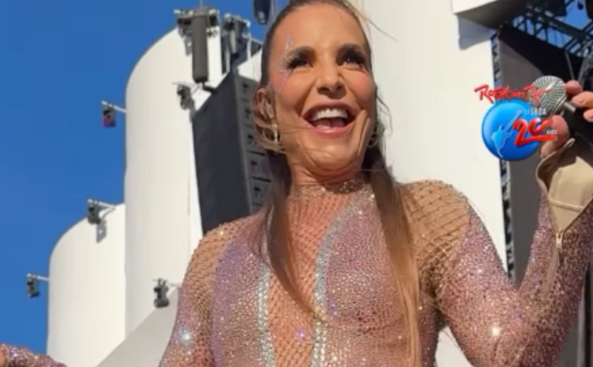 Ivete Sangalo agita plateia ainda tímida no Rock in Rio Lisboa e brinca sobre jogo da seleção: 'Eu dou sorte'