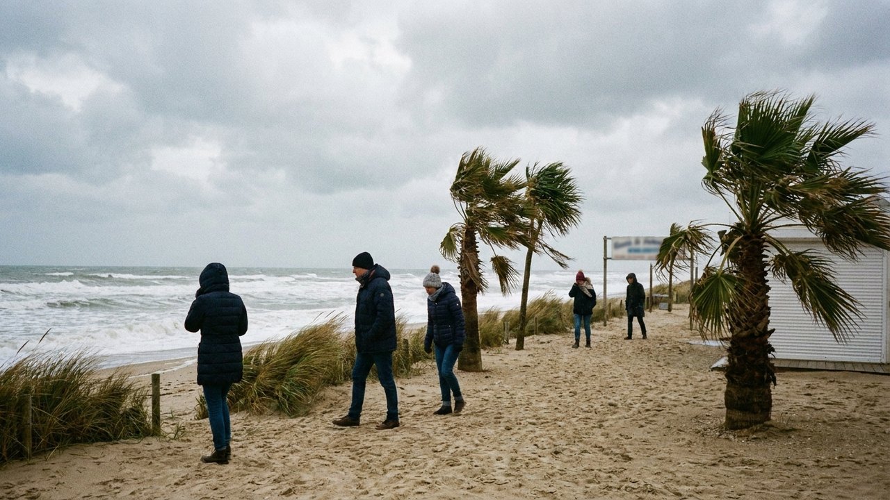Rajadas de vento 'varrem' praias e fazem temperatura cair 10°C em meia hora na França