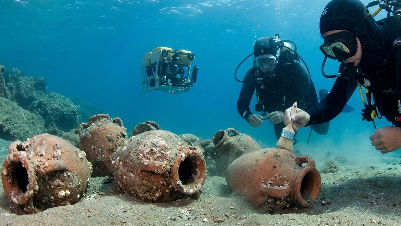 Descoberta de naufrágio romano revela cerâmicas luxuosas intactas com 2.100 anos