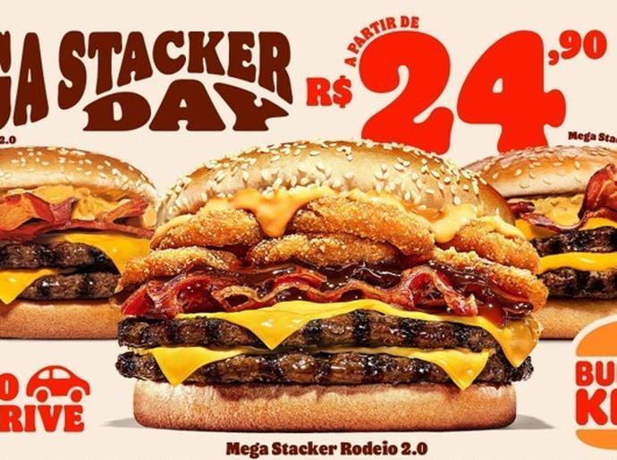 Burger King® traz de volta o “Mega Stacker Day” com sanduíches a partir de R$24,90