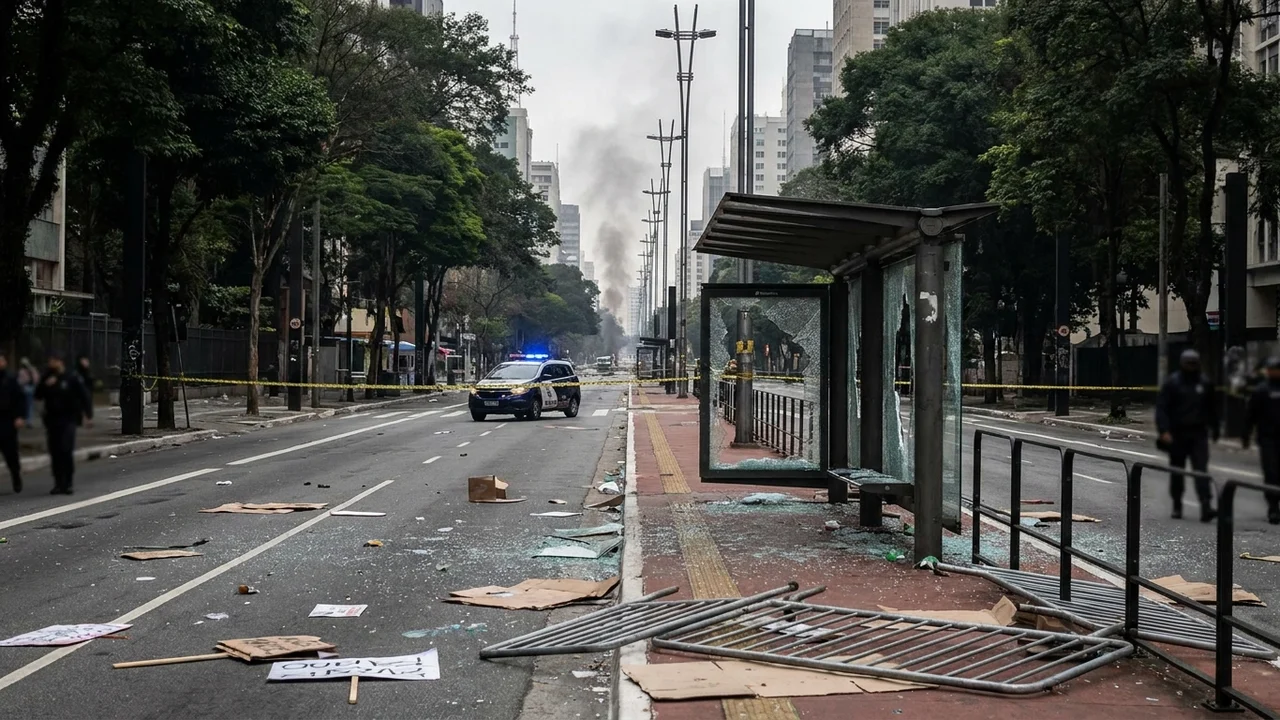 PM relata depredação, tumulto e pichações em ato pró-Lula na Paulista