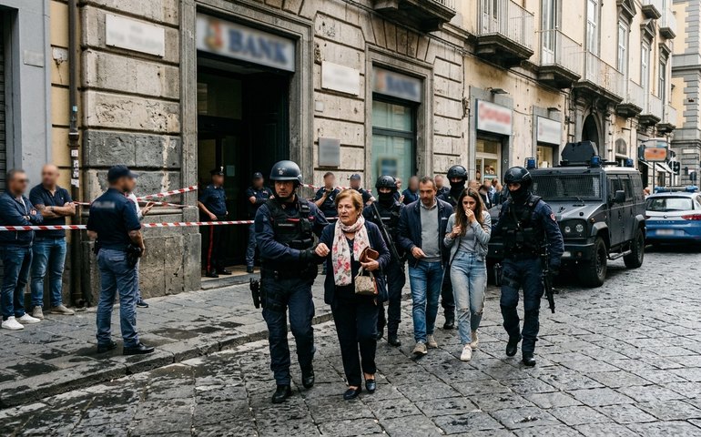 Reféns são retirados de agência bancária em Nápoles após ação policial