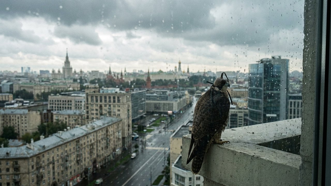 Ave de rapina tenta decifrar o clima instável de Moscou