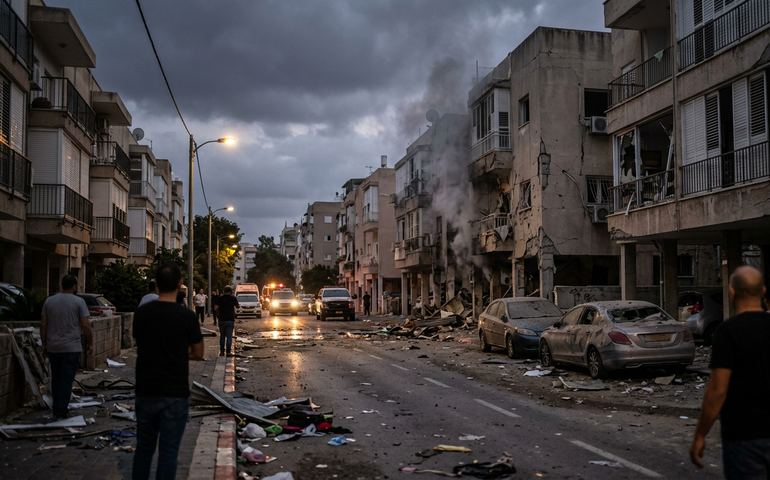 Imagens mostram mísseis iranianos atingindo Tel Aviv e centro de Israel