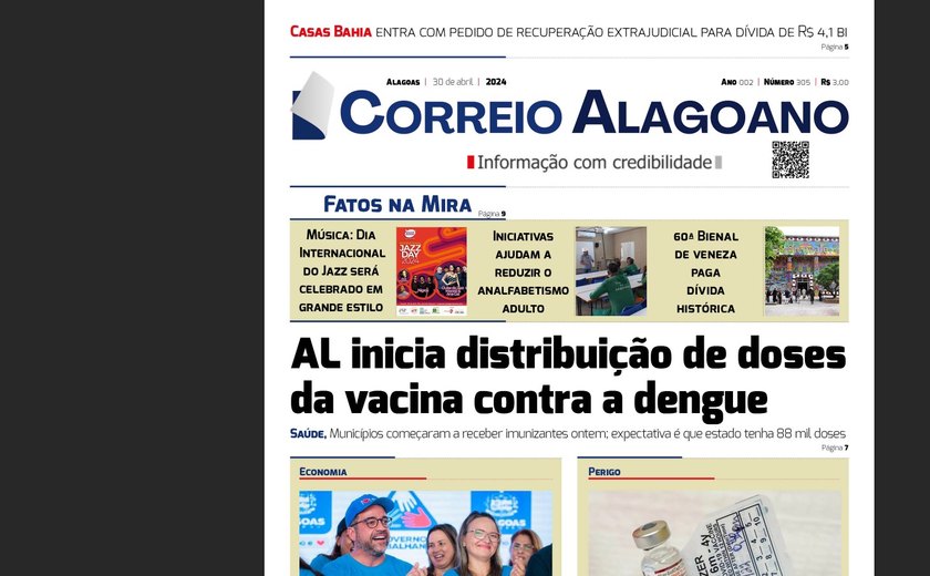 AL inicia distribuição de doses da vacina contra a dengue