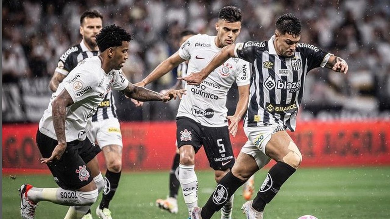 Corinthians e Santos empatam em clássico com gol contra e pênalti nos acréscimos