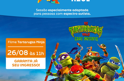 Kinoplex Azul: sessão adaptada para autistas deste mês irá exibir o filme ‘’Tartarugas Ninja’’