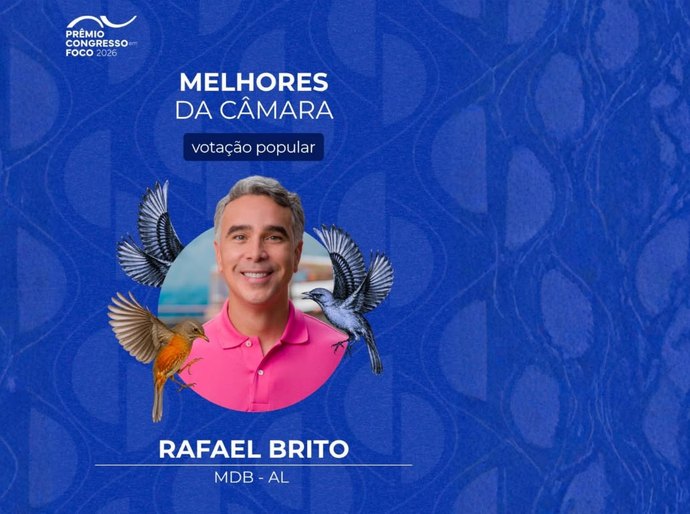 Rafael Brito é eleito um dos 10 melhores deputados do Brasil e o melhor de Alagoas pelo voto popular
