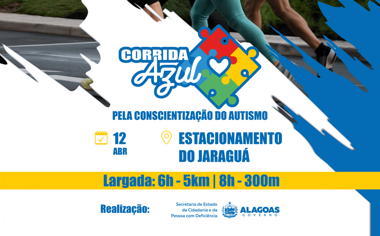 Governo de Alagoas promove a 1ª Corrida Azul pela conscientização do autismo neste sábado